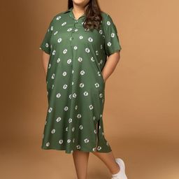 Sizeupp Women 1Floral Print A-Line Midi Dress-image-88