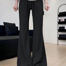 Outzidr Women High-Rise Flared Trousers-image-107