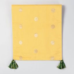 Eyaas Yellow & Green Printed Cotton Silk Rectangular Table Runner image 2