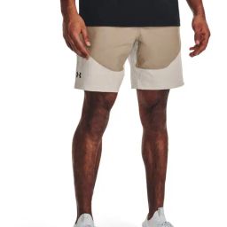 Under Armour Brown & Beige Classic Fit Colour Block Sports Shorts-image-35