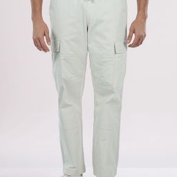 Celio Men Solid Straight Fit Cargos Trousers-picture-3