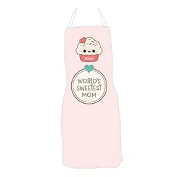 THEYAYACAFE Mother's Day Pink & White Printed Velvet Waterproof Apron-image-83