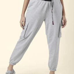 Ajile by Pantaloons Grey Cotton Graphic Print Joggers-image-40