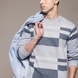 The Roadster Lifestyle Co. Geometric Self Design Pullover-image-32