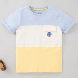 Ed-a-Mamma Kids Multicolor Color Block T-Shirt-image-67