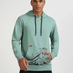 Lee Green Cotton Slim Fit Printed Hooded Sweatshirt-picture-14