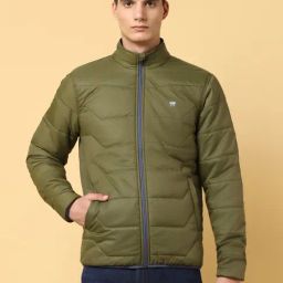 Wrangler Green & Navy Regular Fit High Neck Reversible Jacket-picture-2