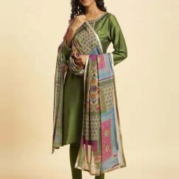 W Multicolored Printed Dupatta-77