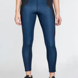 adidas Blue Color-Block Sports Tights-image-60
