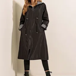BIGDART Self Design Hooded Overcoat image 1