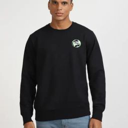 Lee Black Cotton Slim Fit Printed Sweatshirt-image-77