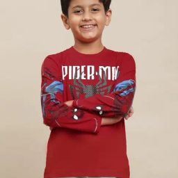 Kidsville Spiderman Printed Red Tshirt For Boys-image-13