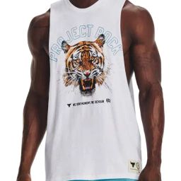 Under Armour White Regular Fit Printed Tank Tee-image-51
