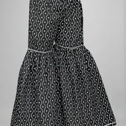 NIVUDI Kids-Girls Black Cotton Blend Kurta Sets-image-54