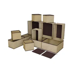 Aura Brown 12 Pieces Foldable Drawer Organisers-12