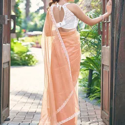 DIVASTRI Embellished Net Muga Saree image 4