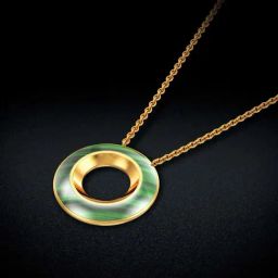 Greenish Wheel of nature Gold Pendant-image-11