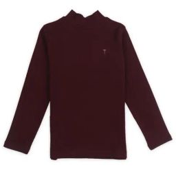 Palm Tree Kids Maroon Cotton Regular Fit Full Sleeves Skivvy-image-89