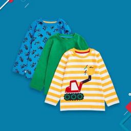 Mothercare Kids Multicolor Printed Full Sleeves T-Shirt (Pack of 3)-image-48