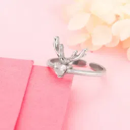 GIVA 92.5 Sterling Silver Deer Heart Ring for Women-image-35