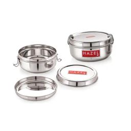 HAZEL Silver Stainless Steel Storage Container - Set of 2-43