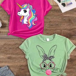 KEESOR Girls Pack Of 2 Cotton Tshirts-picture-13