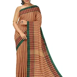 APCO Women Solid Striped Pure Cotton Saree-49
