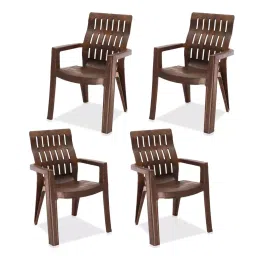 Maharaja Fortuner Plastic Chair Teakwood (Set of 4)-picture-14