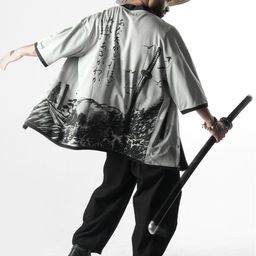 Xenpachi Berserk Anime Curse Printed French Terry Cotton Kimono Jacket-image-43