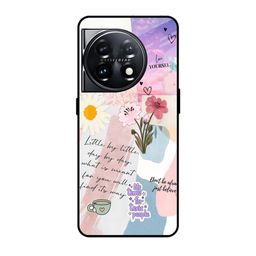 QRIOH Floral Printed OnePlus 11 5G Back Case Mobile Accessories-image-89