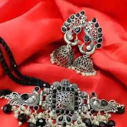 Sangria Stones Studded & Beaded Jewellery Set-63