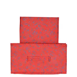 Kuber Industries Set Of 5 Red Metallic Floral Printed Drawer Storage Organizers image 5