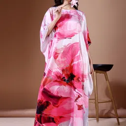LABEL AARNA Haven Soft Satin Kaftan with Digital Print image 5