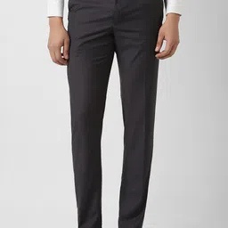 Van Heusen Men Textured Checked Slim Fit Trousers-picture-16