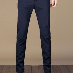 KPOP Men Urban Slim Slim Fit Mid-Rise Trousers-image-28