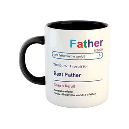 ARTBUG White & Black Best Father Printed Ceramic Glossy Coffee Mug-13