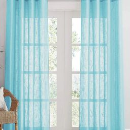 HOMEMONDE Turquoise Blue Set of 2 Sheer Long Door Curtain-image-42