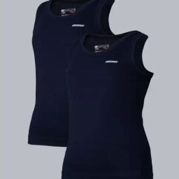 Van Heusen Regular Fit Anti Bacterial Colour Fresh Vest - Pack of 2 - Dark Navy-image-7