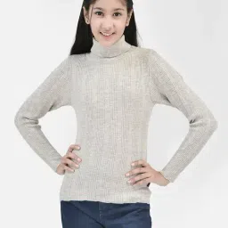 Crimsoune Club Kids Grey Striped Full Sleeves Sweater-picture-16