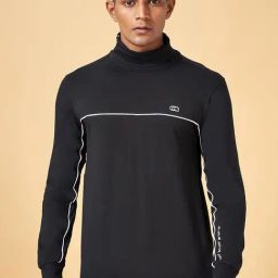 Ajile by Pantaloons Black Cotton Slim Fit T-Shirt-image-37