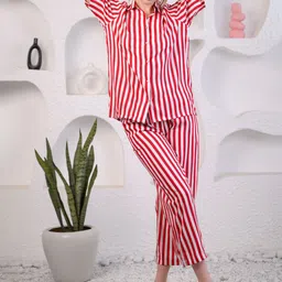 Antimony Striped Shirt Collar Shirt With Trousers-picture-30