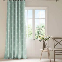 Ddecor Live Beautiful Blue Polyester 9Ft Long Door Room Darkening Curtain-25