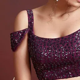DIVASTRI Embroidered Sequinned Semi-Stitched Lehenga & Unstitched Blouse With Dupatta image 4