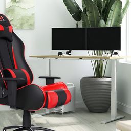 ASE GAMING Red 180 Degree Recline Footrest Neck & Lumbar Pillow Gaming Chair-image-96
