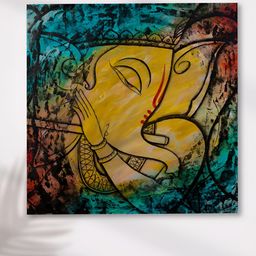 Myntra Elegant Homes Yellow & Green Single Piece Canvas Religious Wall Paintings-image-23