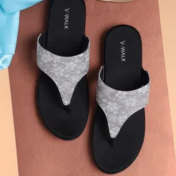 V-WALK Women Printed One Toe Flats-10