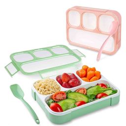 Sanishth Leak Proof 4 Compartment Lunch Box Safe Food Containers with Spoon  (Color as per availability)-picture-17