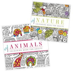 Pack of 2 Colouring Books for Adult with Tear Out Sheet - Animal and Nature-9