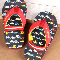 Cute Walk by Babyhug Car Printed Slip On Flip Flops with Back Strap- Blue-picture-27