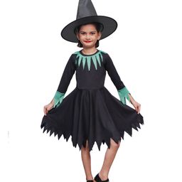 Itsmycostume Halloween Theme Full Sleeves Wicked Witch Costume Set - Green-image-74
